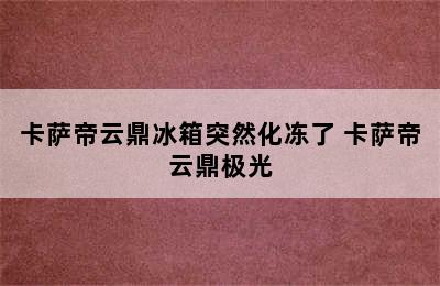 卡萨帝云鼎冰箱突然化冻了 卡萨帝云鼎极光